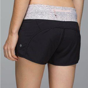 Lululemon Run Times Short *4-way Stretch Black / Speckle Dot Parfait Pink Black